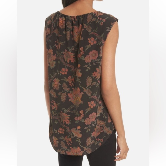 Theory Alamay Morris Blouse Small Silk Floral Sleeveless - Picture 6 of 9